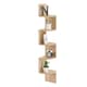 image 1 of Living and Home 5 Tiered Wooden Floating Corner Shelf, Brown