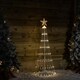 image 2 of 1.35m Light up Christmas Cone Tree with 160 Warm White LEDs and Timer Function