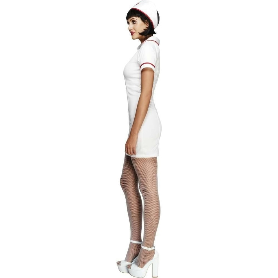 image 1 of Fever Womens/Ladies No Nonsense Nurse Costume Set - White/Red - XS | Multi | XS