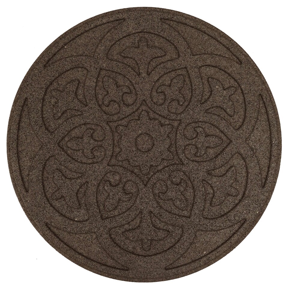 image 1 of Nicoman Round Brown Scroll Stepping Stone - Pack of 1 | Brown | Bown | Pack of 1