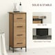 image 5 of HOMCOM Narrow Bathroom Storage Cabinet with 4 Drawers for Small Spaces, Oak Brown | Black
