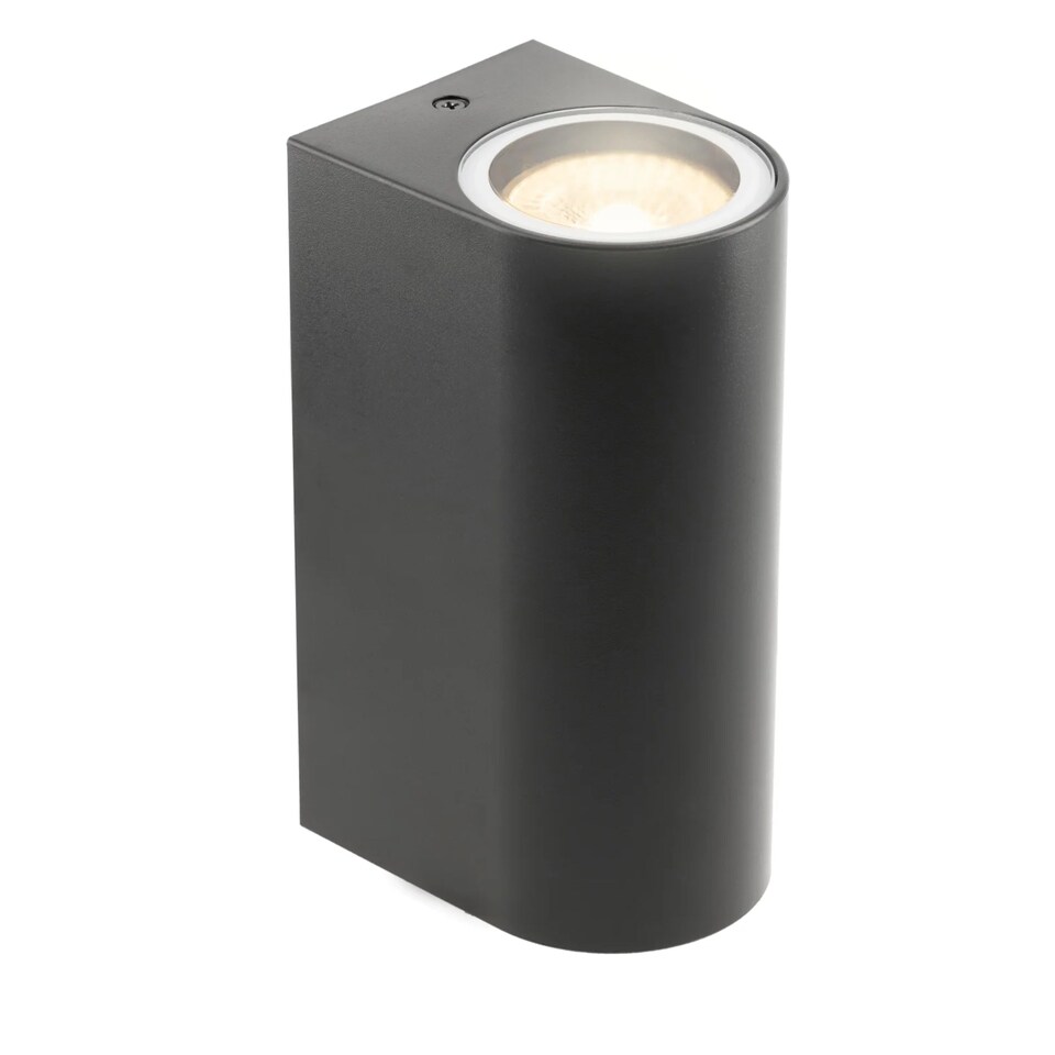 image 1 of CGC EILEEN Black Curved Double GU10 Outdoor Wall Light | Black | Black
