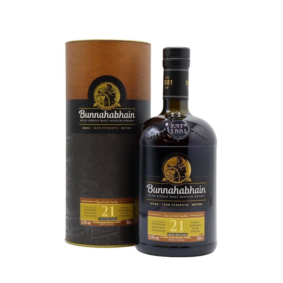 image 1 of Bunnahabhain - Cask Strength Pedro Ximenez Cask Finish Islay Single Malt Scotch 21 year old Whisky | Multi | Whisky | 700