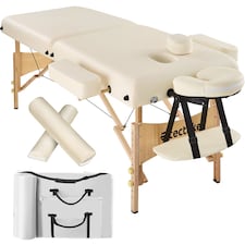Massage Table Set Suman - 2-zone, 7.5 cm padding, including bolsters, bag, head and armrests | Cream | beige | 1