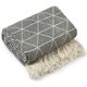 image 1 of Geo Diamond Collection Recycled Cotton Throw in Black (70" x 100") | Black | Black
