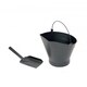 image 6 of Heavy Duty Steel Fireplace Coal Bucket Scuttle Hod with Shovel