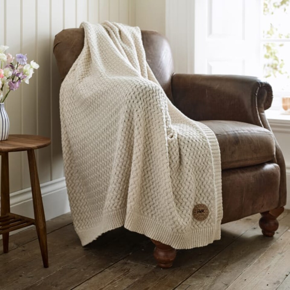 image 1 of Cadenza Supersoft Yarn Dyed Knitted Throw