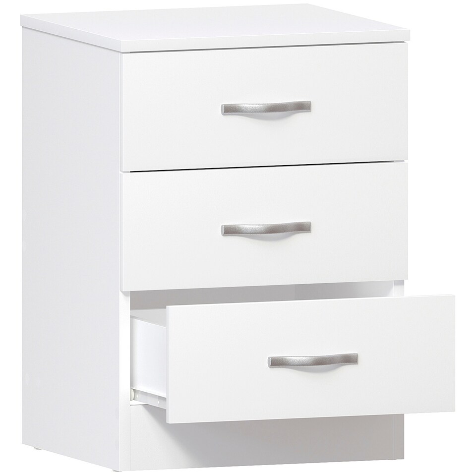 image 1 of Vida Designs Riano 3 Drawer Bedside Chest Cabinet Table Nightstand, White
