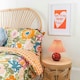 image 3 of ValueLights Burgundy Gingham Touch Button Rechargeable Table Lamp