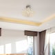image 2 of HOMCOM Crystal Chandeliers, K9 Droplets Ceiling Light with 3 E14 Bulb Base, Pendant Lights for Living Room, Bedroom, Dining Room, Hallway, Kitchen