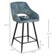 image 3 of HOMCOM Bar Stools Set of 2, Velvet-Touch Fabric Counter Height Bar Chairs, Kitchen Stools with Steel Legs for Dining Area, Kitchen Island Barstools, Blue