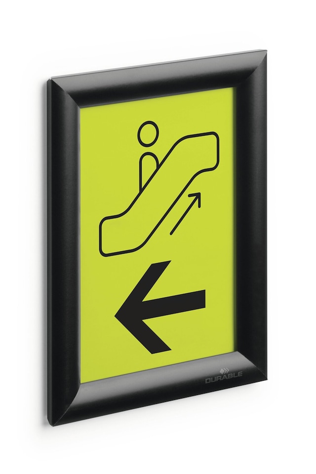 image 1 of Durable Aluminium Snap Frame Retail Clip Poster Holder Notice Board | A5 Black