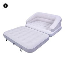 Benross 5in1 Inflatable Flocked Sofa Bed | Grey | Double