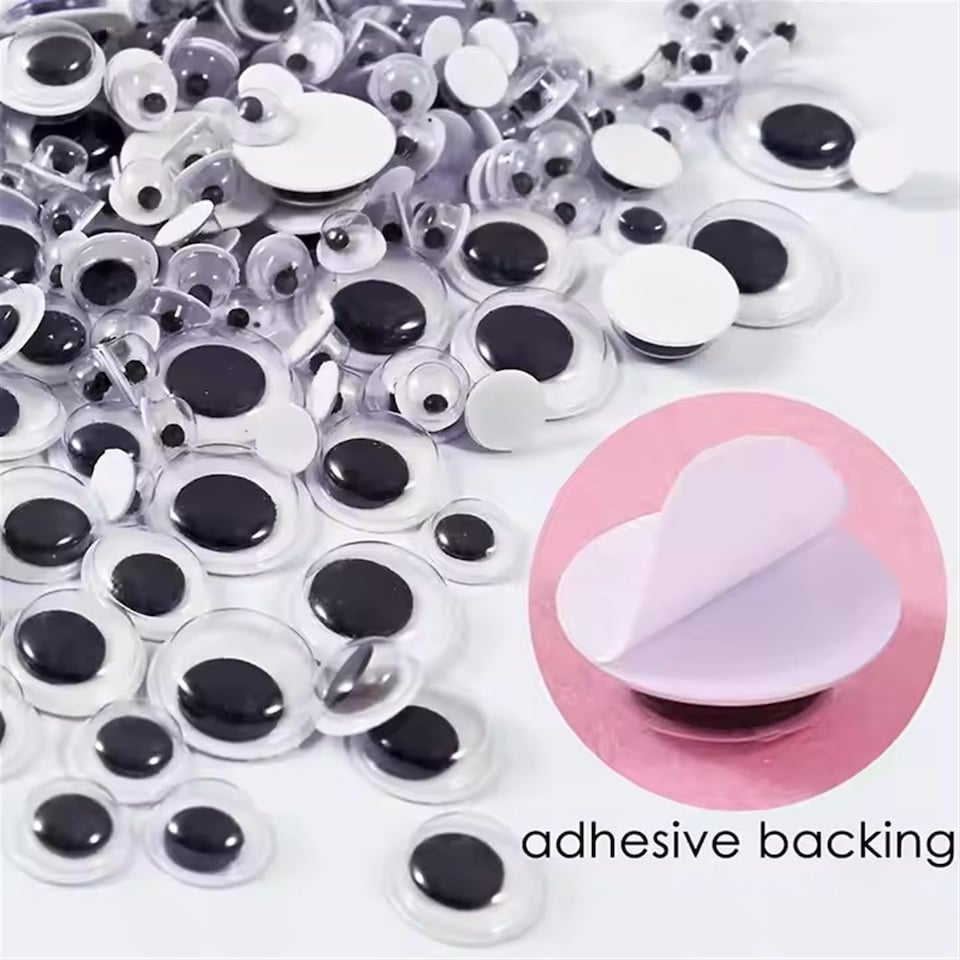 image 1 of Pack of 500 Pieces Assorted Size Self-Adhesive Googly Wiggle Eyes