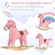 image 3 of HOMCOM Kids Plush Rocking Horse with Sound Moving Mouth Wagging Tail Children Rocker Ride On Toy Gift 3-6 Years Pink