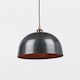image 5 of First Choice Lighting Pair of Industrial Nickel with Copper Detail Dome Pendants Silver | Copper