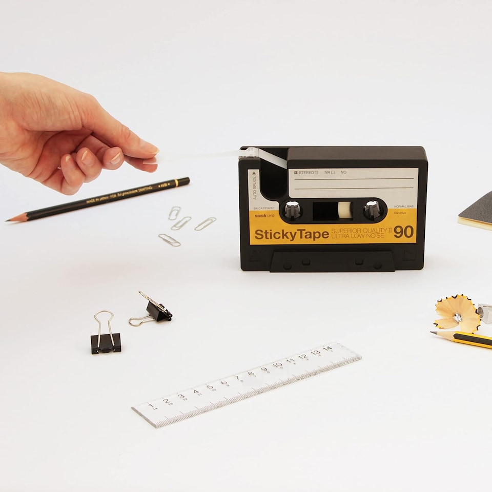 image 1 of Suck UK 3 Piece Cassette Tape Notebooks & Retro Cassette Tape Dispenser Desk