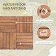 image 7 of Outsunny 27pc Floor Tiles Interlocking Solid Wood DIY Deck Tiles Outdoor Brown