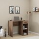 image 3 of Adore Walnut Effect Study Desk with Drawer & Shelves Brown