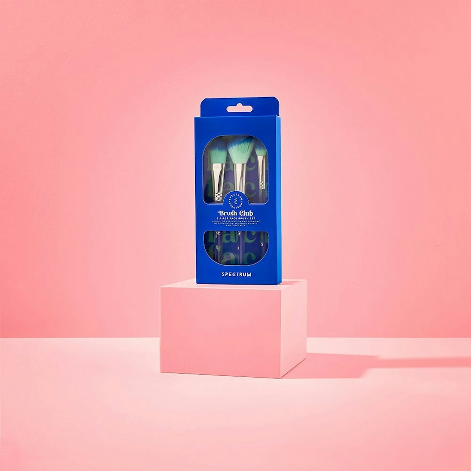 image 1 of Spectrum Brush Club 3pc Blue Brush Set for Makeup Application