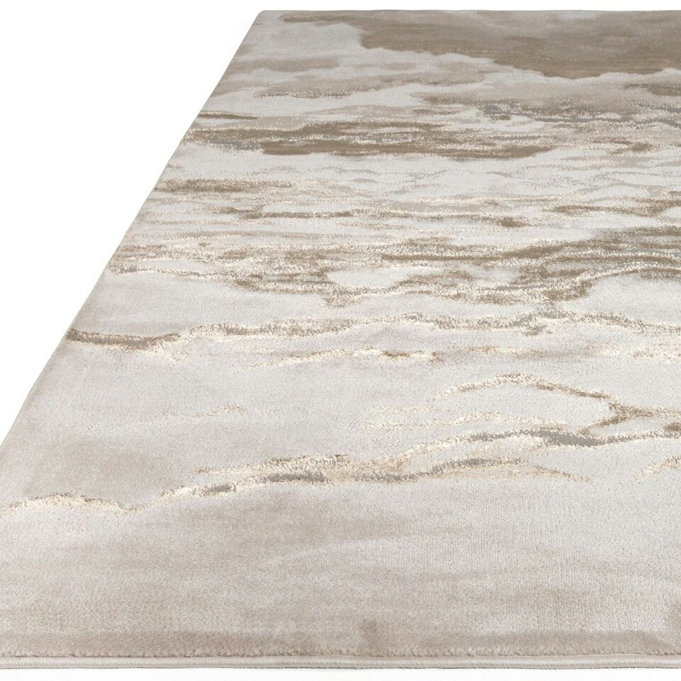 image 1 of Modern Rug, Abstract Anti-Shed Rug for LivingRoom, 8mm Thick Stain-Resistant DiningRoom Rug, Abstract Rug-66 X 240cm (Runner) Gold | 66cm X 240cm