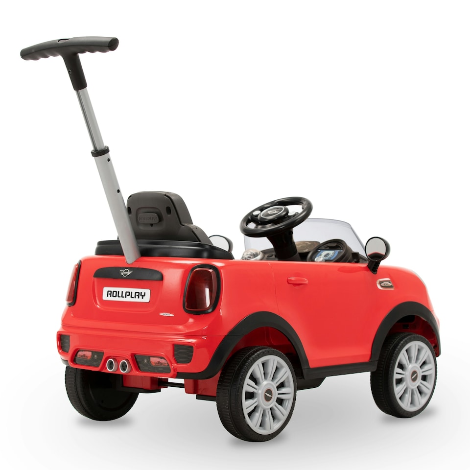 image 1 of Rollplay Mini Cooper Play Push Car with Parental Handle - Red