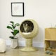 image 7 of PawHut Raised Cat House, Natural Mat Grass Cat Bed w/ Stand Cushion, Φ41x 69 cm