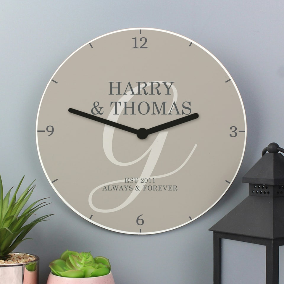 image 1 of Personalised Family Wooden Clock