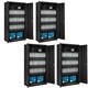image 1 of Filing Cabinet Set of 4 - 5 height-adjustable shelves, lockable doors Black