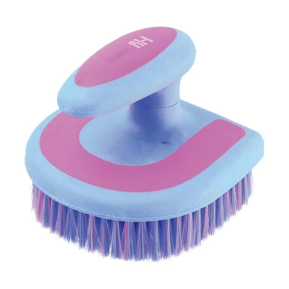 HySHINE Horseshoe Brush - Blue/Pink - One Size