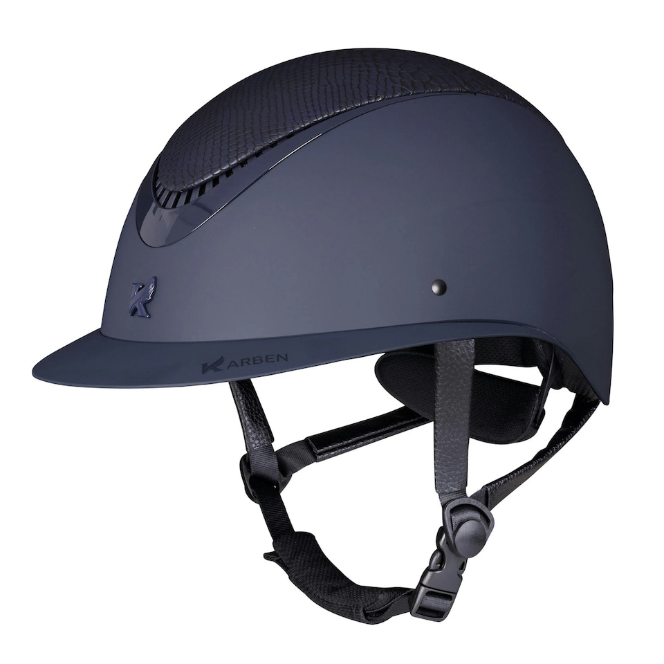 image 1 of Karben Unisex Adult Lorah Ellipse Fixed Peak Riding Hat - Navy - 52cm - 54cm Blue | 52cm - 54cm