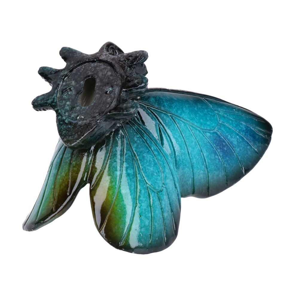 image 1 of Blue Butterfly Resin Wall Mount Shed Sculpture Statue Ornament House Garden