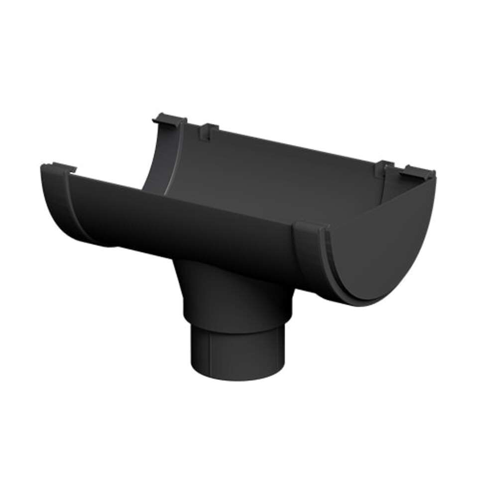 image 1 of FloPlast 170mm XtraFlo Industrial Gutter Kit 20m - Stopend Outlet - Black