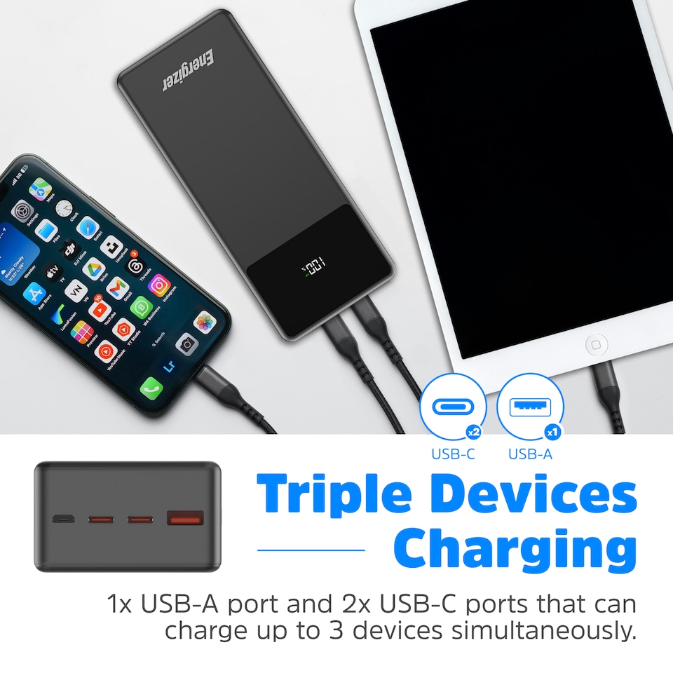 image 1 of Energizer 27mAh USB-C PD 65W Notebook Power Bank black