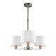 image 1 of Daley 3 Light Multi Arm Ceiling Pendant Matt Nickel, Vintage White Silk Effect, E14