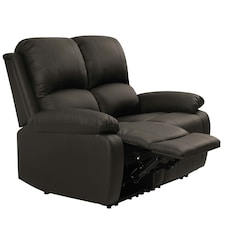 Faux Leather 2 Seat Reclining Sofa In Brown
