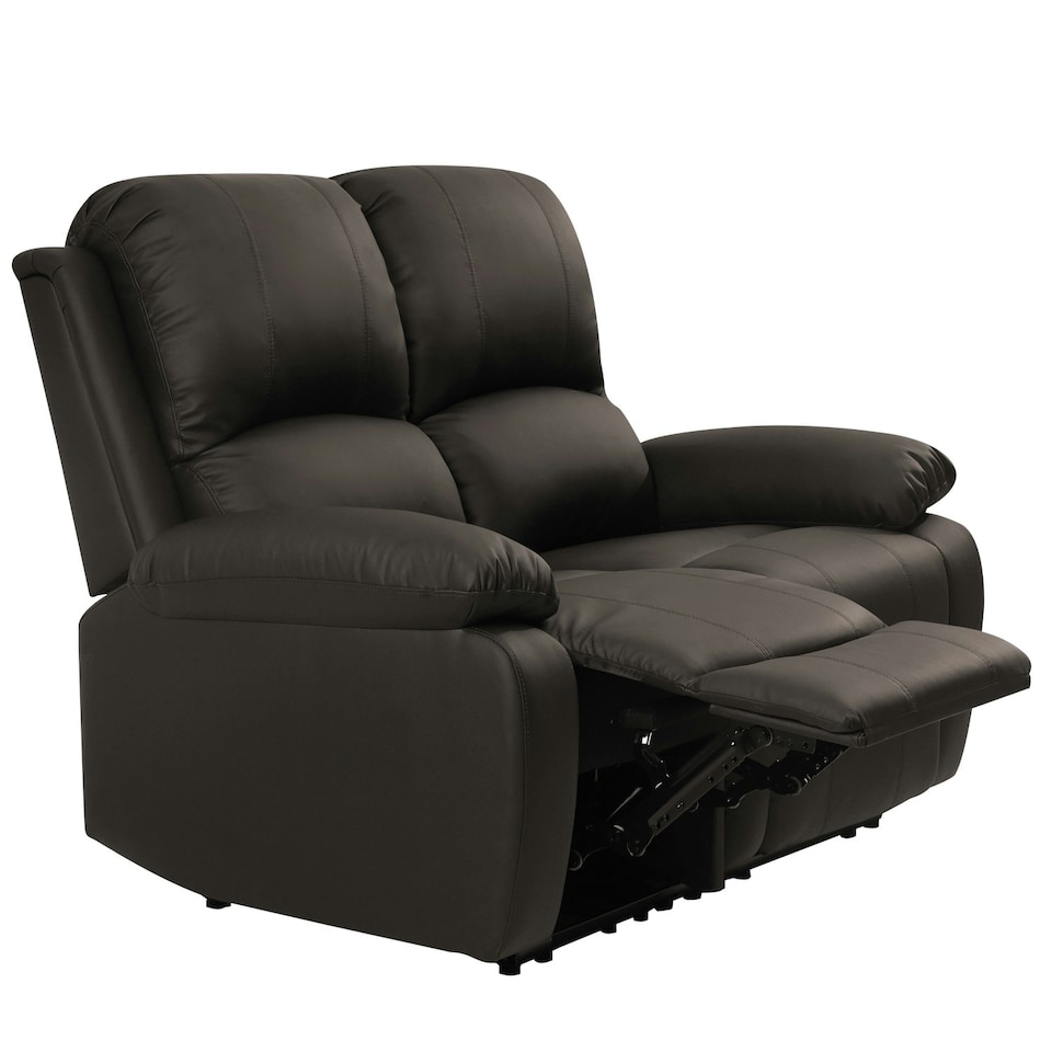 image 1 of Faux Leather 2 Seat Reclining Sofa In Brown
