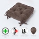 image 3 of Homescapes Chocolate Brown Faux Suede Dining Chair Booster Cushion Brown