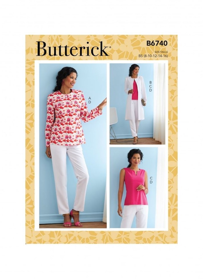 image 1 of Butterick 6740 Paper Sewing Pattern – Women’s Jackets, Coats, Tops & Trousers, Size B5 (8–10–12–14–16), Intermediate