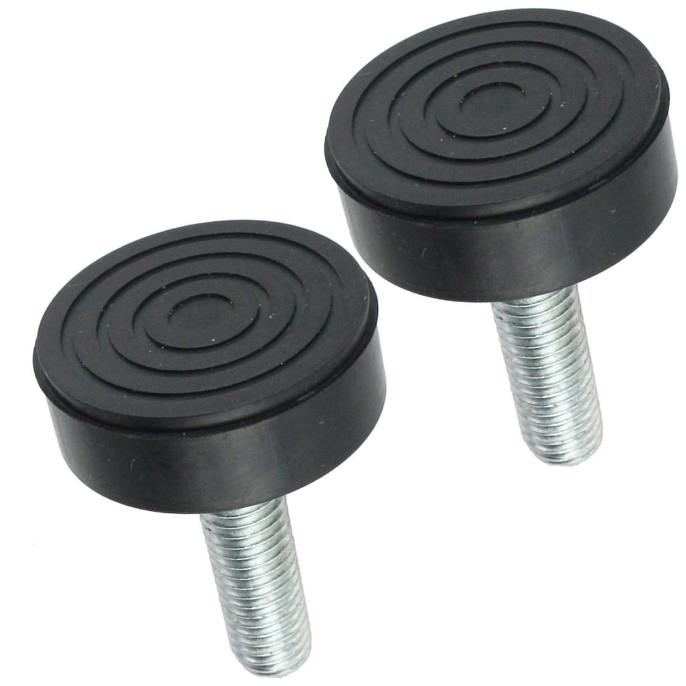 image 1 of SPARES2GO Universal Washing Machine Adjustable Screw in Foot (Pack of 2, 10mm Thread)