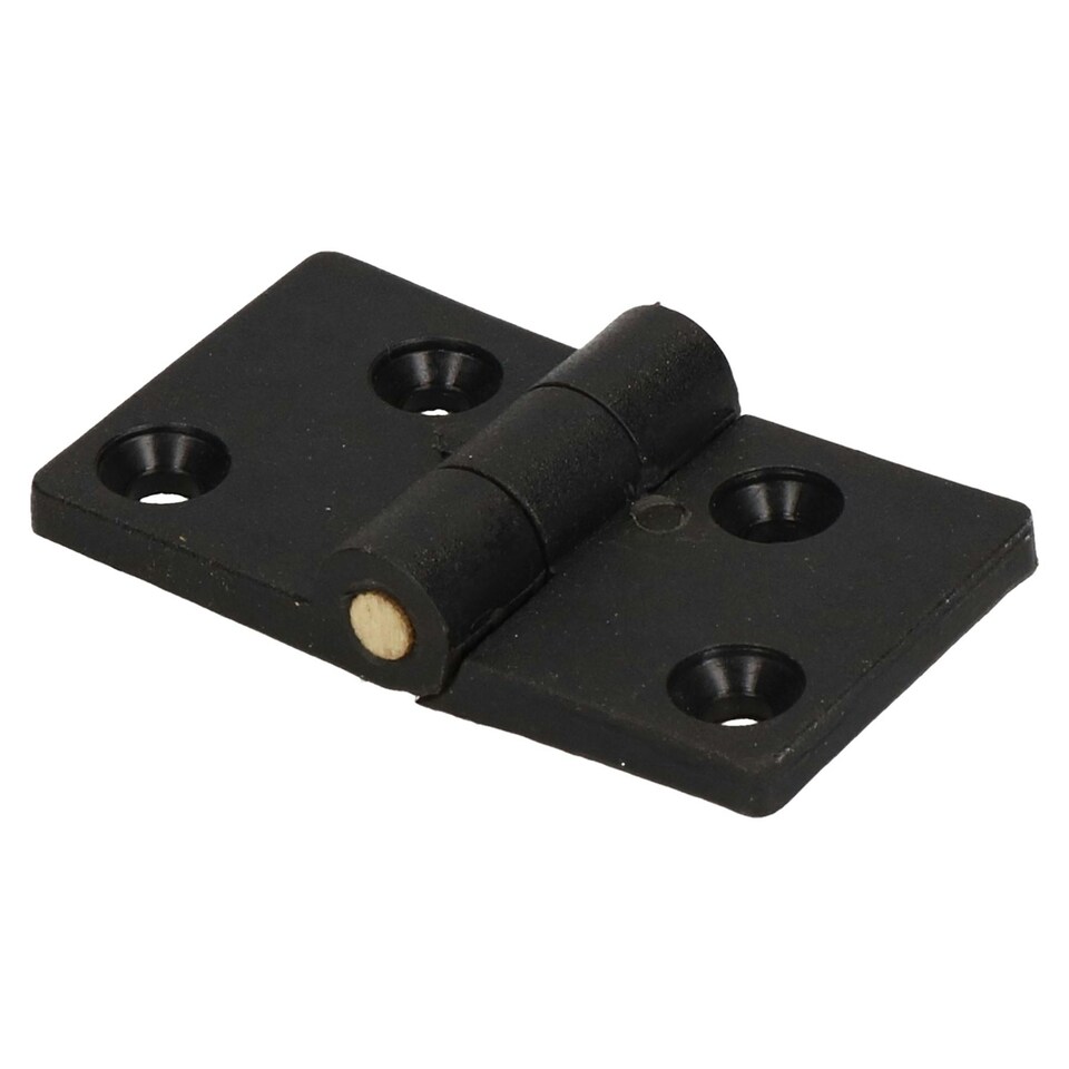 image 1 of Black Reinforced Nylon Plastic Hinge 38x67mm Italian Made Industrial Quality Black