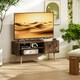 image 2 of HOMCOM TV Unit Cabinet for TVs up to 55Inches with Cable Management, Brown | Brown | 1