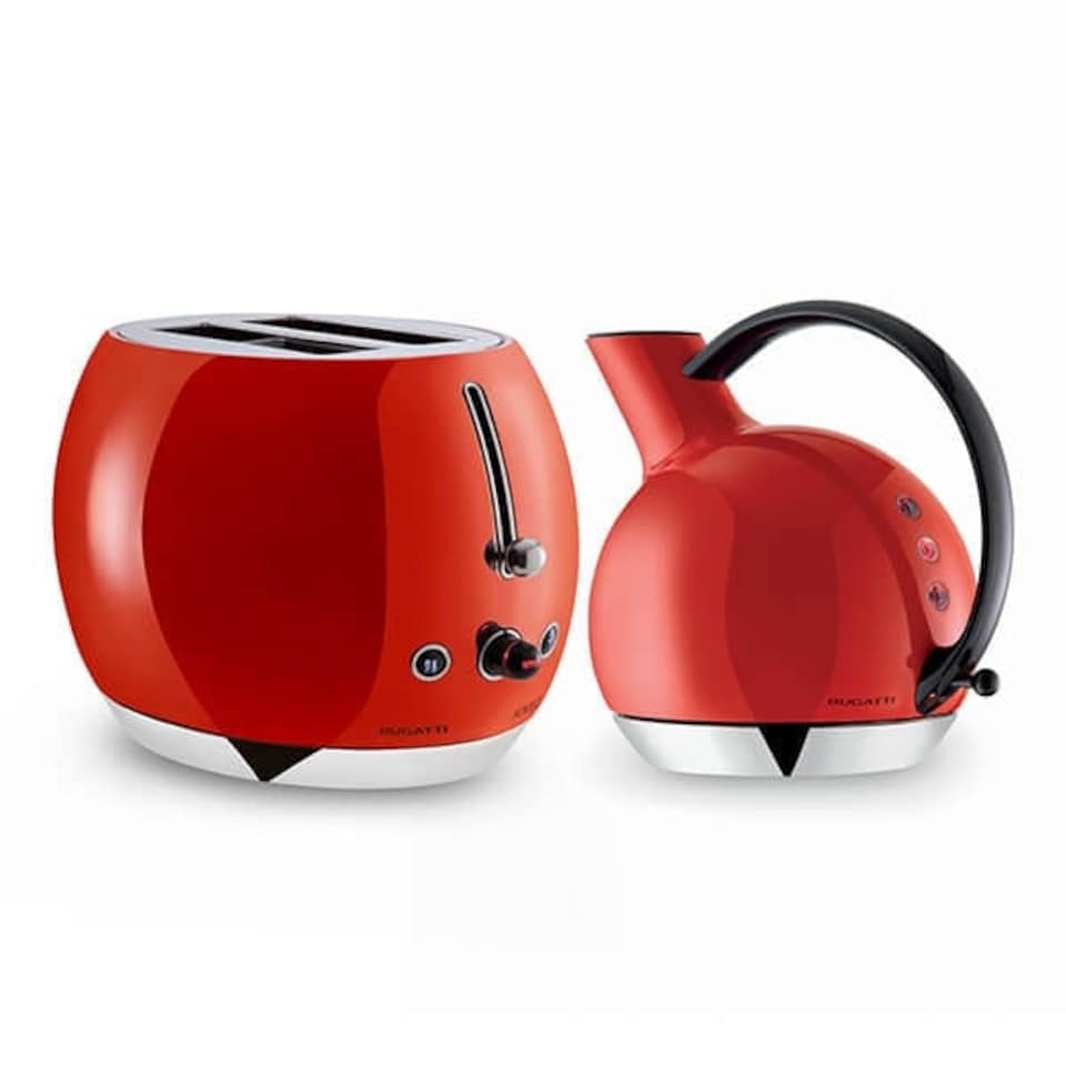 image 1 of Bugatti Giulietta Kettle and Romeo Toaster Set Red