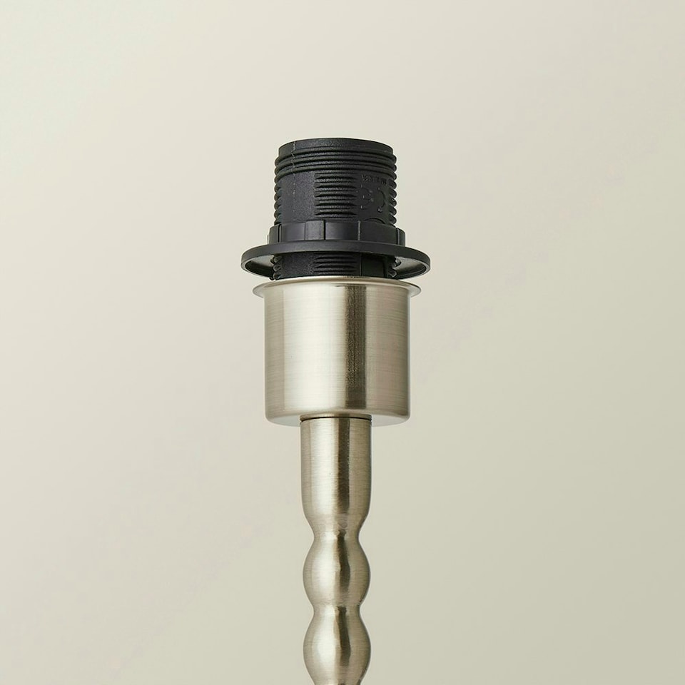 image 1 of ValueLights Maeve Brushed Chrome Bobbin Bobbled Metal Table Lamp Base Silver