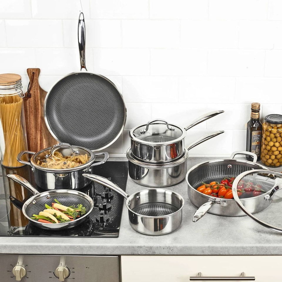 image 1 of 7 Piece Stainless Steel Non Stick Induction Cookware Set
