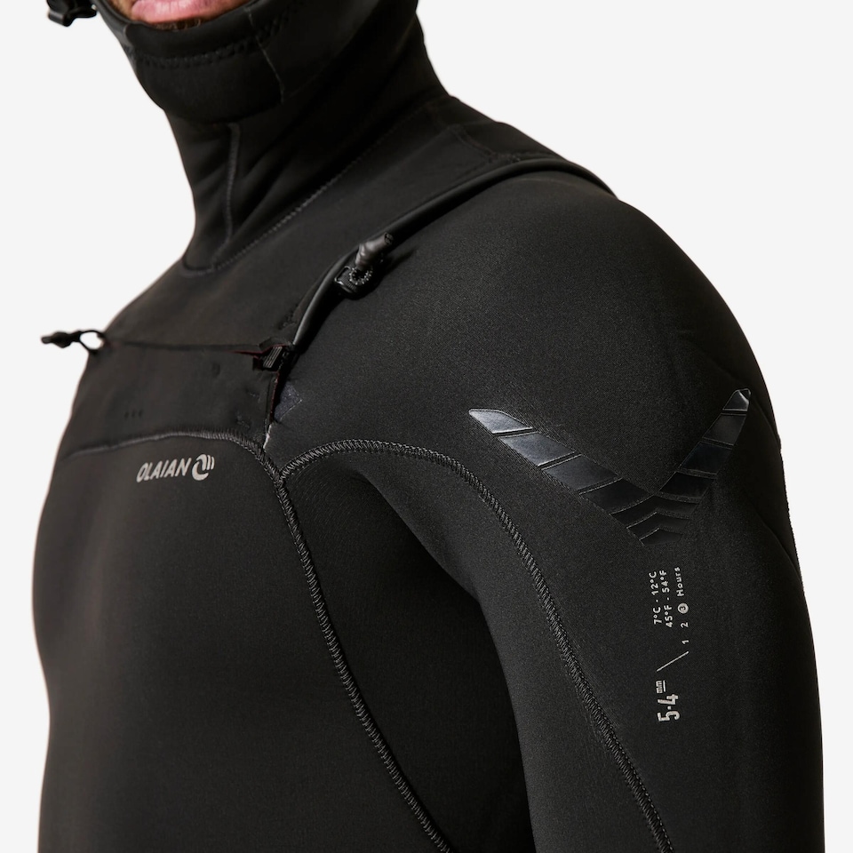 image 1 of Decathlon Men’s Surfing 5/4 mm Neoprene Wetsuit with Hood 900