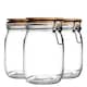 image 1 of Argon Tableware Wooden Clip Lid Storage Jars - 1 Litre - White Seal - Pack of 3