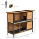 image 7 of PawHut Rabbit Hutch, Guinea Pig Hutch Outdoor Cage w/ Tray & Roof, Yellow