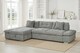 image 2 of Grey Chenille Fabric 1C2 Corner Sofabed with Storage HARRY
