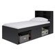 image 2 of 3 Feet Low Cabin Bed with Bookcase Headboard - L214 x W96 x H100 cm - Black - Assembly Required